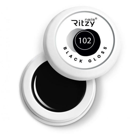 RITZY NAILS GEL PAINT BLACK GLOSS 102