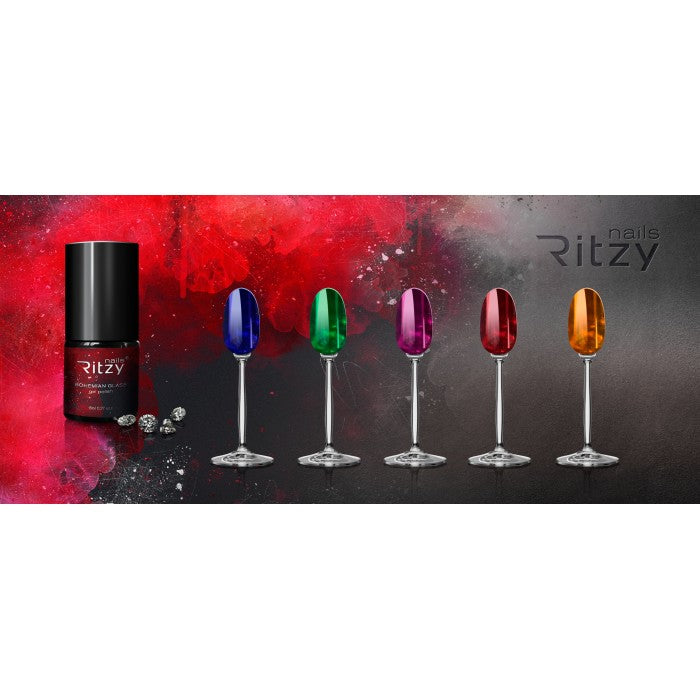 Ritzy BOHEMIAN (Vitrage) GLASS Gel Polish BLAU