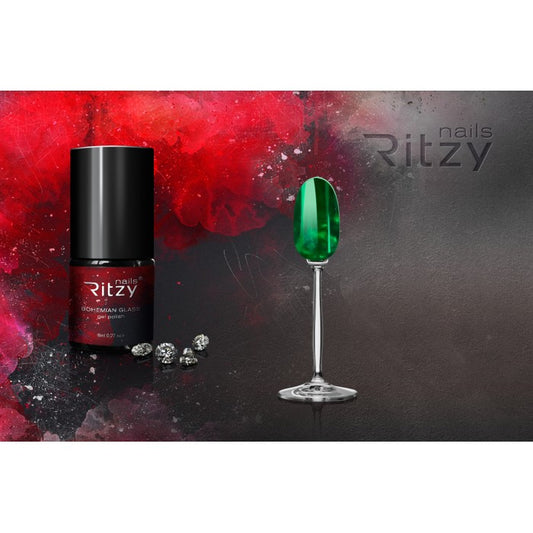 Ritzy BOHEMIAN (Vitrage) GLASS Gel Polish SMARAGD