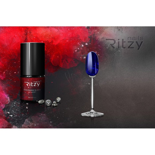 Ritzy BOHEMIAN (Vitrage) GLASS Gel Polish BLAU