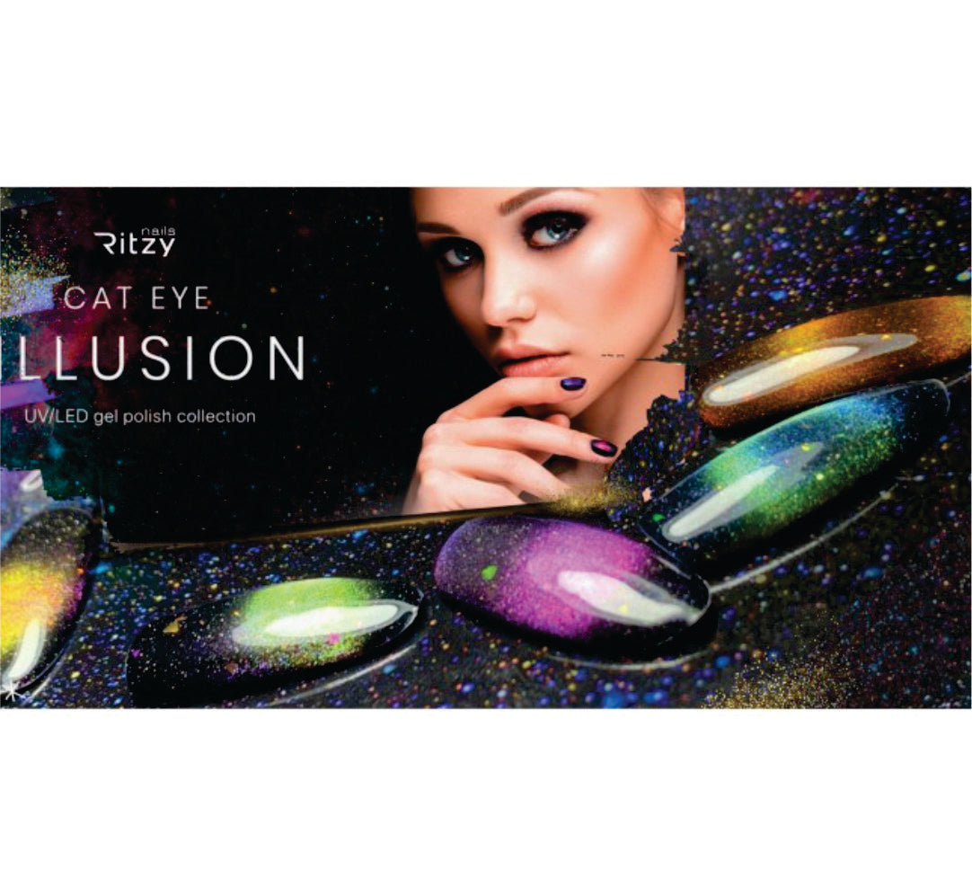 Ritzy Lac 9D CAT EYE ILLUSION (10 Stück magnetische Gellacke) Lacke