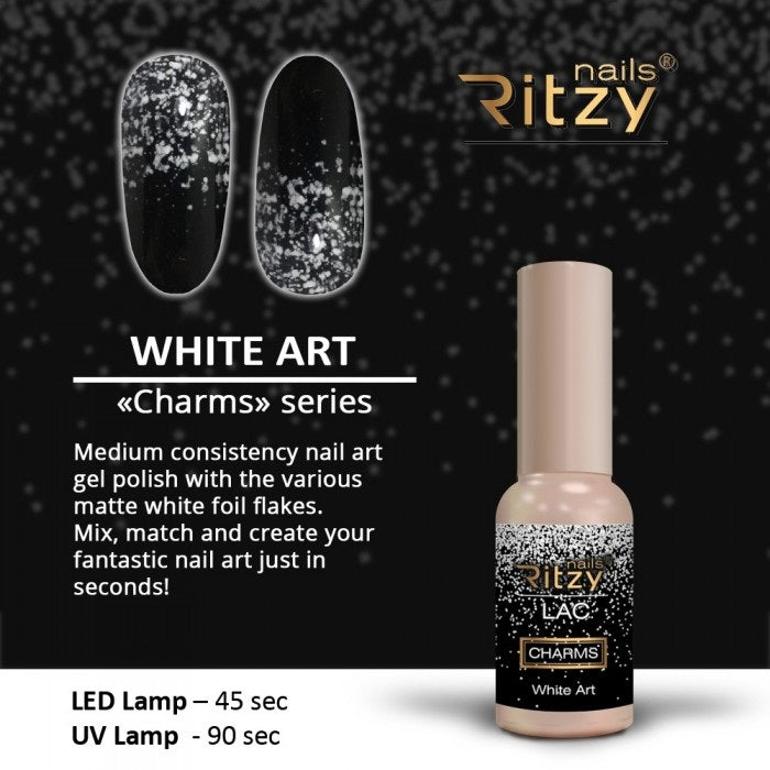 Ritzy Nails Art Gel Polish WHITE ART