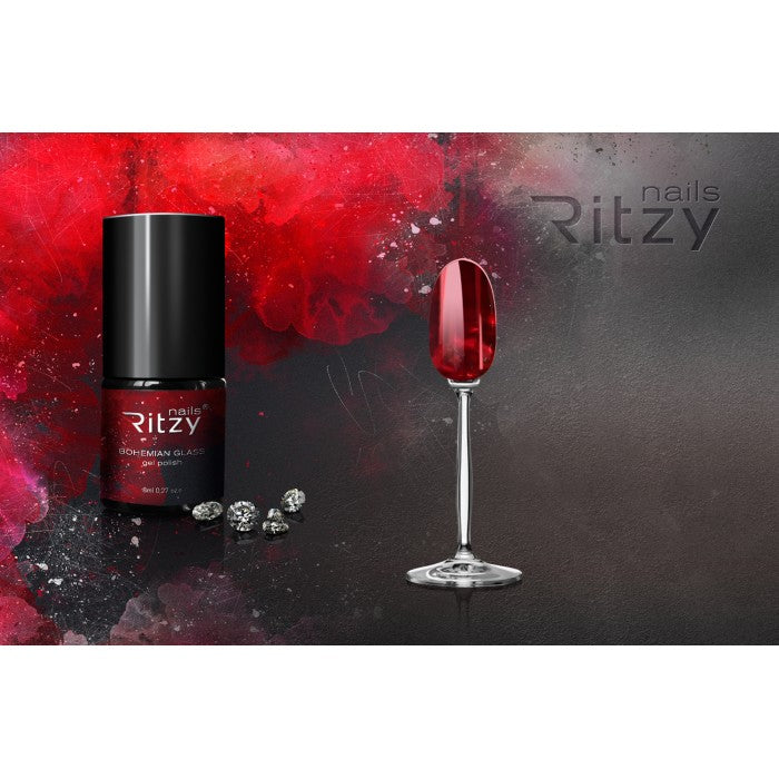 Ritzy BOHEMIAN (Vitrage) GLASS Gel Polish ROT