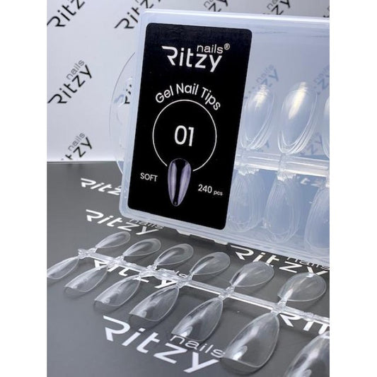 Ritzy SOFT GEL NAIL TIPS NATURAL ALMOND 01 (240 Stück)