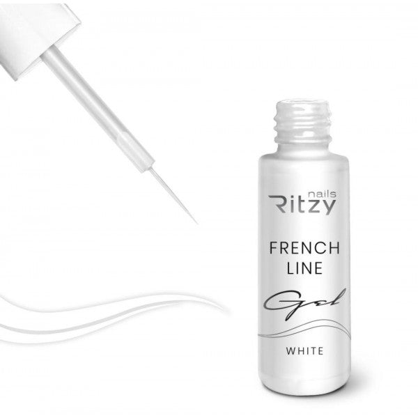 Ritzy Gel FRENCH LINE GEL WHITE / WEIß (mit einem dünnen Pinsel)